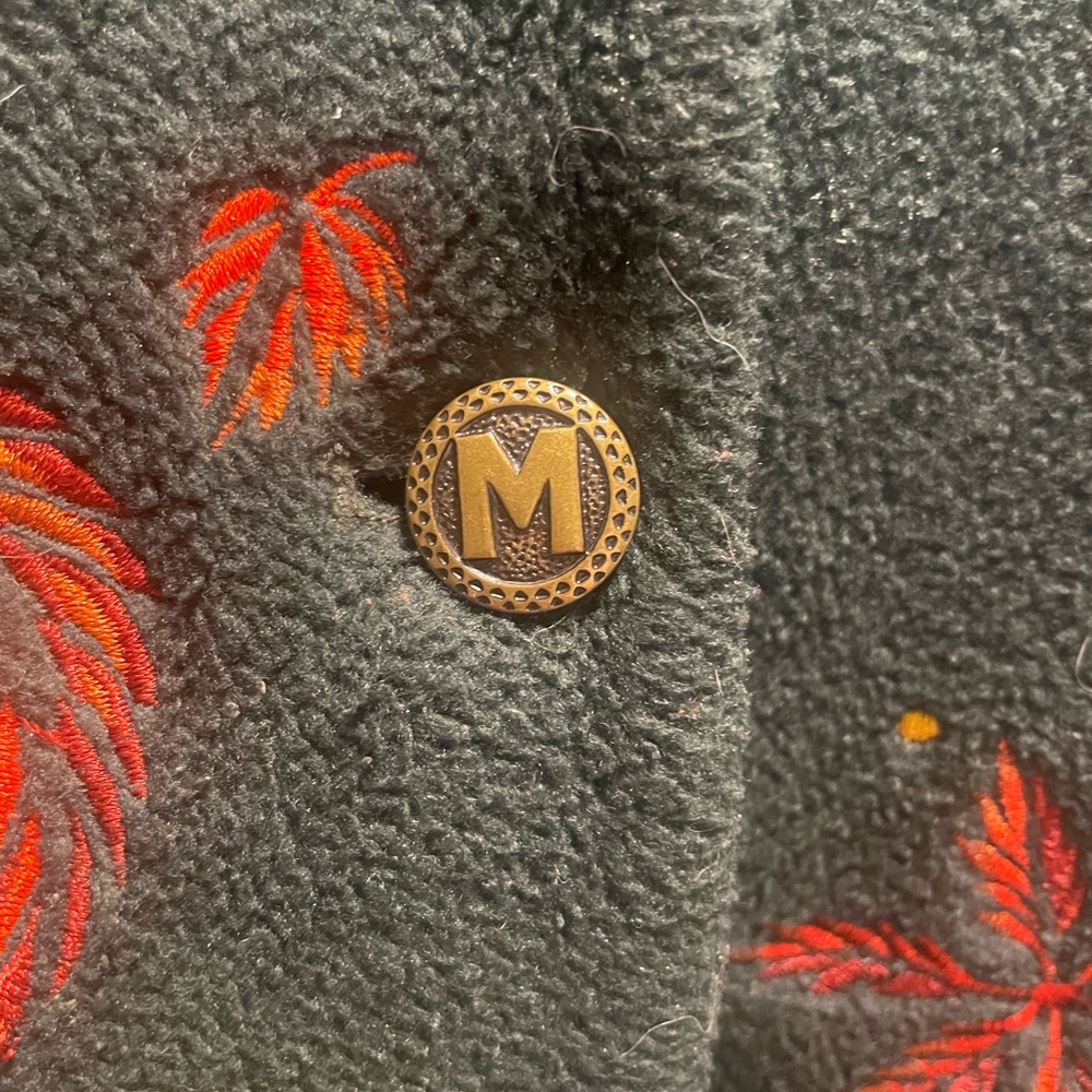 Bob Mackie Wearable Art Embroidered Fleece Coat 1x - image 4